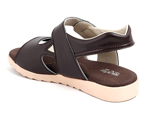 Image of HEALTH FIT Extra Soft Ortho Care Diabetic & Orthopedic Sandal /Doctor Sandal Footwear with Arch Support Women Brown