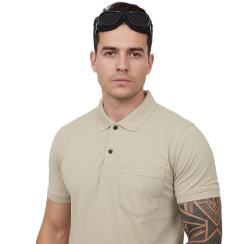 Image of SIDE UP Polo T Shirt for Man with Pocket, Polo T Shirts for Men, Summer Shirt with Collar, Half Sleeve, Cotton Blend, Light Weight, Comfotable Fit (Pack of 1) M to 3XL