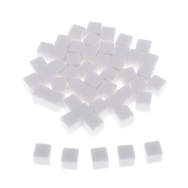 Toy 10x50Pieces Square Edge Blank Dices D6 Six Sided RPG Gaming Dice Gift White Contemporary Manufacture-image-45