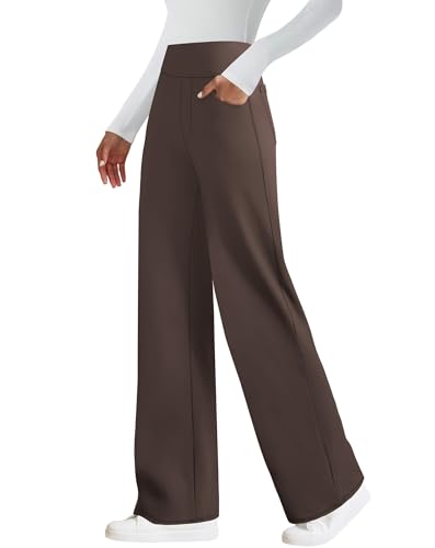 Womens Wide Leg Yoga Pants with 4 Pockets High Waist Stretchy - 7 colors