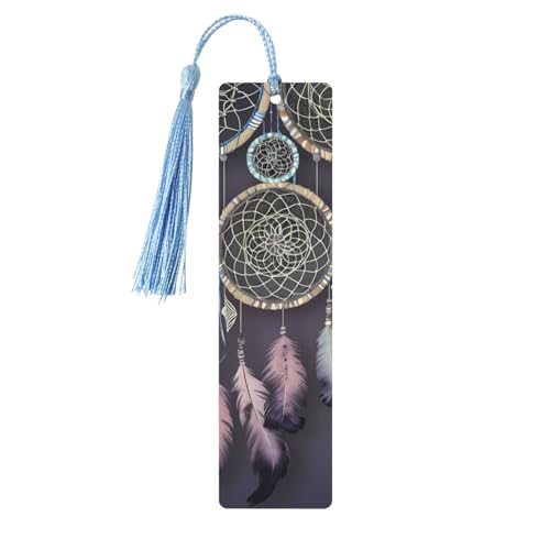 ドリームキャッチャー 木製しおり DIY ウッドクラフト しおり 木製ハンギングタグ カラフルなタッセル付き 木製ギフトタグ ラベル 本好きの方への珍しいギフト 男性 女性