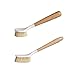Cepillo de Lavado para Ollas Cepillo para Lavar Platos de Madera Cepillo para Lavavajillas con Mango Largo Juego de Cepillos para Lavar Platos para Limpiar Cuencos y Fregaderos 2 Piezas (Color Madera)