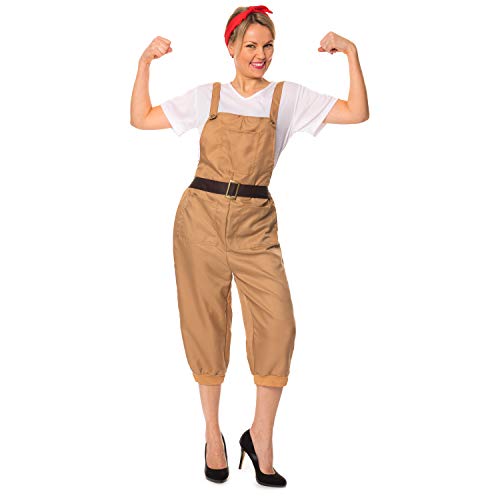 Unbranded WW2 1940s Land Girl Womens Army World War 2 Fancy Dress Costume 8-10