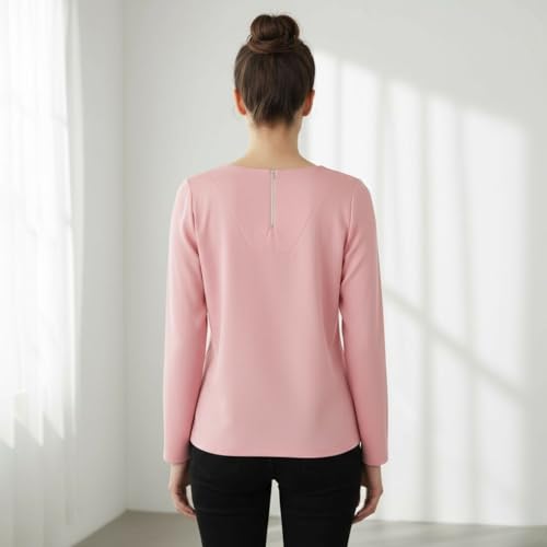Image of BLACKSMITH Long Sleeve Key Hole Neck Formal Office Shirt for Women | Women Stylish Western Tops