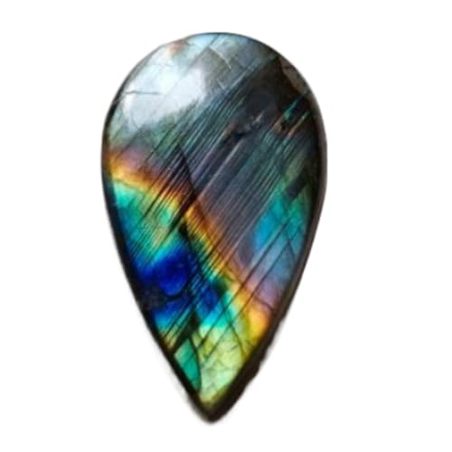Pierre gemme labradorite naturelle taillée en poire 35x20mm de qualité supérieure