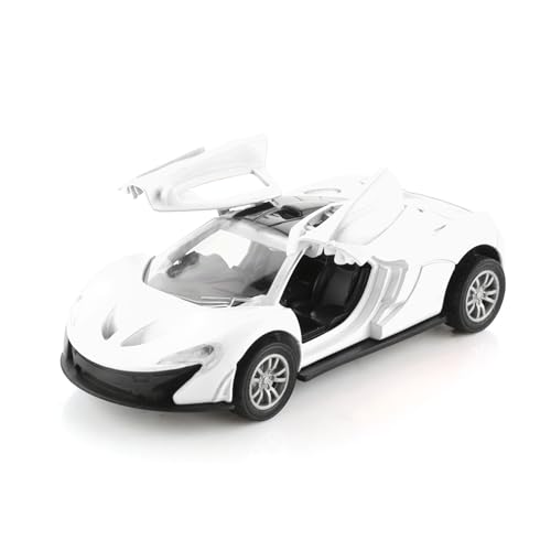 Image of Chanak Die Cast Car for Kids Alloy Metal Pull Back Car Toy Car Toy Vehicle with Openable Doors & LED Lights Cars for Kids Collectible Toy Vehicle Gift for Kids Boys Girls BIS Approved (White)