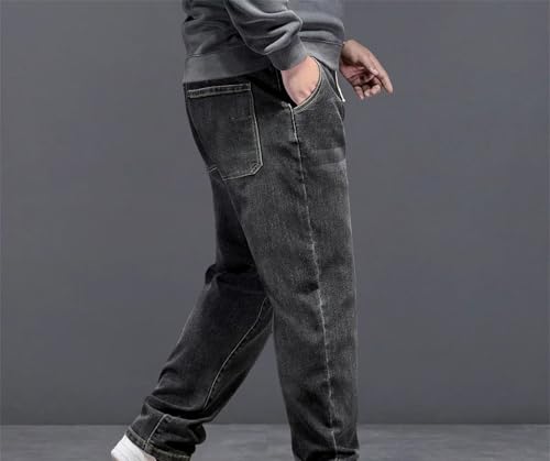 Men's Jeans Extra Big Size Baggy Denim Pants High Elastic Waist Large Loose Fit Classic Trousers3