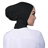 Yeieeo Adjustable Muslim Inner Under Hijab Cap Islamic Underscarf Bonnet Caps Chemo Black