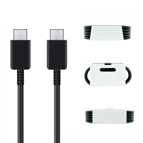 Image of 25W USB C to Type C,Fast Charging Cable High Speed Data Transfer Compatible with Samsung Galaxy M35 /M15 /F15 /A15 /A14 /M14 /F14 /M34 /F34 /A34 /A54 /S21 Fe /S22 /S23 /S24 /S25 Plus Ultra,Tablet (Black)