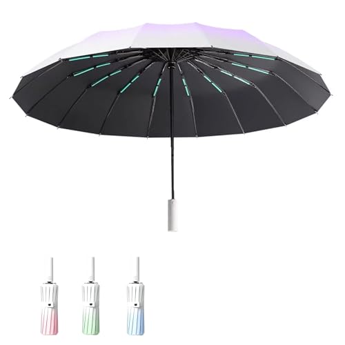 Image of PRIME PICK Gradient Automatic Umbrella - Windproof and UV-Resistant Foldable Umbrella with One-Button Auto Open Close, Sturdy Frame, Compact and Travel-Friendly