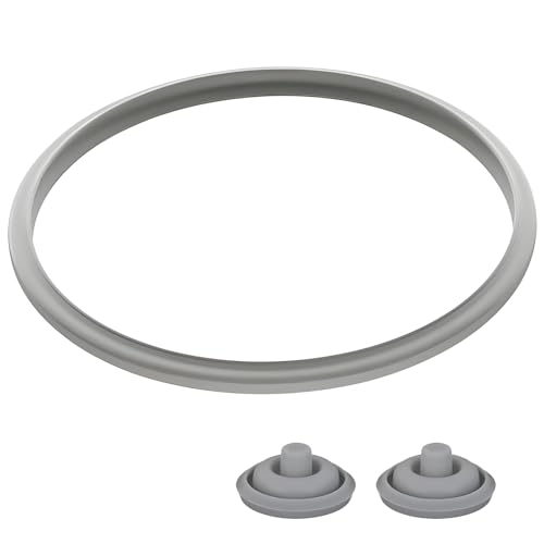 HAFRILY WMF Schnellkochtopf Ersatzteile 22cm Dichtungsring und 2 Stück Kochsignaldichtung Kochsignal Dichtung für Schnellkochtopfdeckel 2 5l 3l 4 5l 6 5l 8 5l Deckel Schnellkochtöpfe Silikon