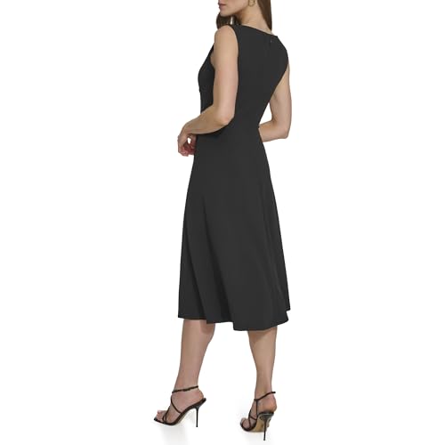 Image of DKNY Women's Sleeveless Side Drape Midi Dress