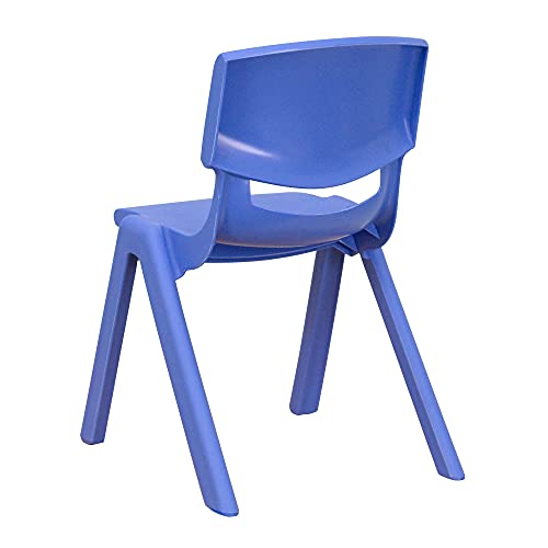 Flash Furniture 4 Pack Blue Plastic Stackable School Chair with 12\'\' Seat Height
