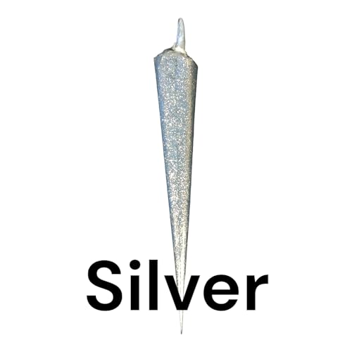 Image of Colorful Glitter Liquid Paste Cones for Arts & Crafts Material, Lippan Art and Decorative Purposes Pack of 8 Cones (Silver)