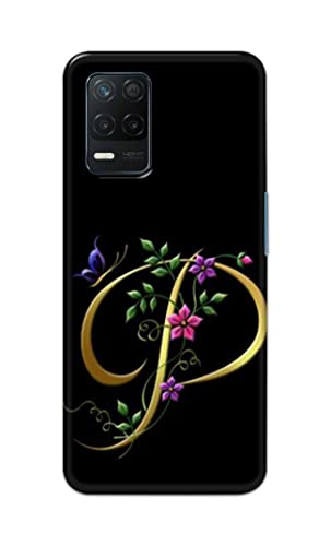 Image of Printed Hard Back Cover Case for Realme 9 5G Back Cover (Alphabet P) -1803