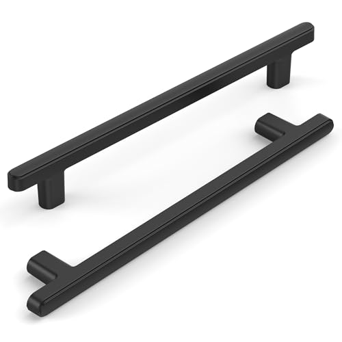 キッチンキャビネットハンドル マットブラック 10個パック 6.3インチ (160mm) キャビネ取っ手 キッチン金具 引き出し取っ手 食器棚ワードローブ用