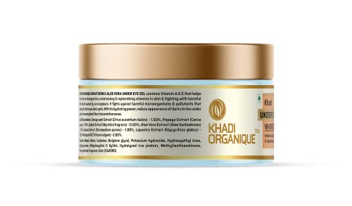 Image of Khadi Organique Under Eye Gel With Aloe Vera Extracts Reduces Aging Spots & Wrinkles Around The Eye Areas