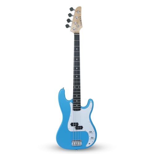 Image of Kadence PBLB Tennessee 46.5 inch Electric Bass Guitar (P-Style) | Solid PoplarWood Body, Maple Neck | Split-Coil Pickup | Fixed Bridge | Gig Bag + Cable | Matte Blue