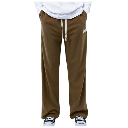 Pantalones de chándal para hombre, holgados, de pierna ancha, monocolor, corte holgado, pantalones de sudadera, pantalones de chándal estéticos, cintura elástica, pantalones de ocio para hombres,