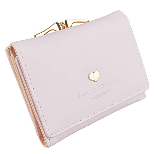 Sweet Dream Lindo Monedero pequeño Rosa para Mujer, Tarjetero, Corto, Triple Pliegue, Monedero, Monedero, Color Rosa, Talla S