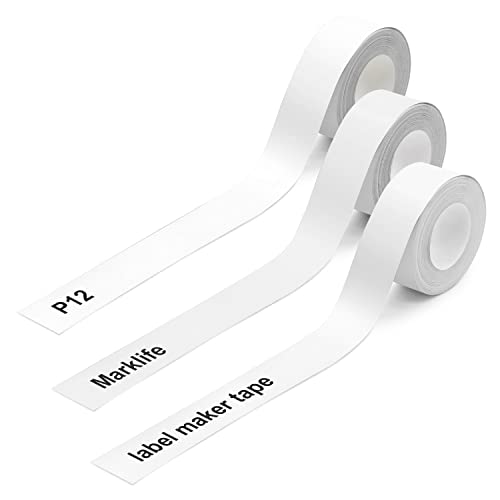 Kontinuierlich Thermopapier für Marklife P12,Thermoetiketten Klebeetiketten Aufkleber Papierverwendung zum Drucken von Bluetooth Beschriftungsgerät, 0.59in*170in/Rolle