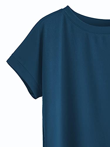 Image of Fabricorn Plain High Low Hem Cotton Tshirt for Women