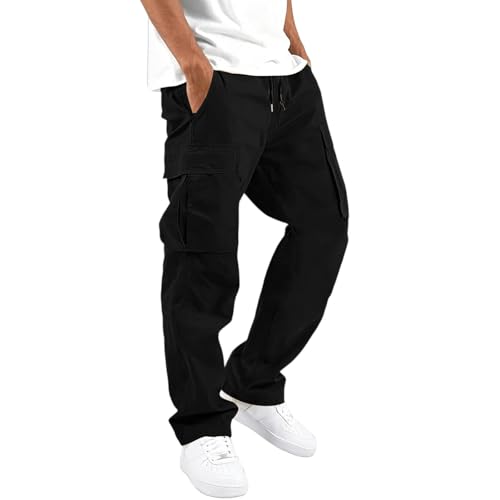 Cargo Pants for Men - Multipocket Elastic Waist Straight Leg Hiking Pants - image 6
