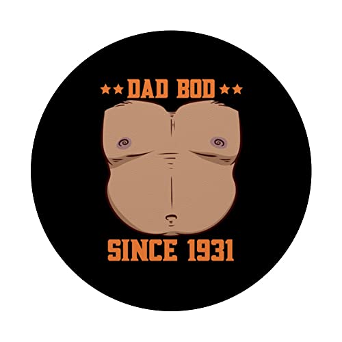 Dad Bod Since 1931 Father's Day Beer Belly PopSockets Swappable PopGrip, Black - Image 3