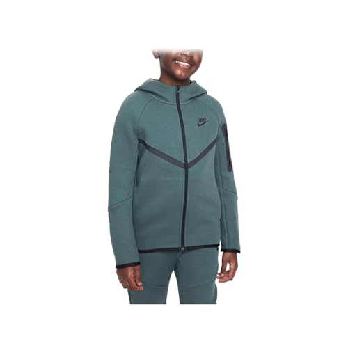 Nike Sportswear Tech Fleece Big Kids' Full-Zip Hoodie (HV5867-338, Vintage Green/Vintage)