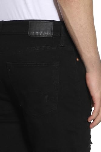 Image of American Eagle Men Black Airflex+ Patched Athletic Skinny Jeans