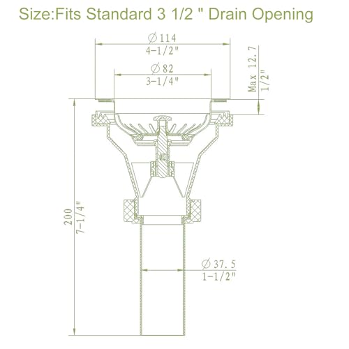 Kit desagüe para fregadero cocina 3-1/2 pulgadas acero inox miniatura 6