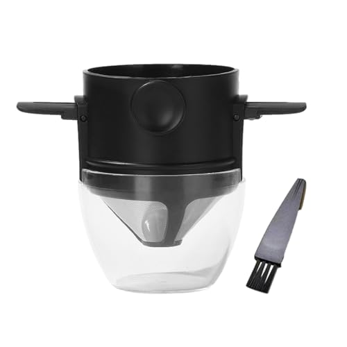 Dripper Caff&egrave; In Vetro Borosilicato Con Filtri - Gocciolatore Per Caff&egrave; Con Manico In Noce, Per 1-4 Tazze