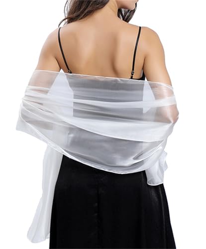 Obosoyo Shawl Sheer Bridal Wrap Bridesmaids Formal Events Semi-Transparent Draping Scarf Airy Cover-Up Summer Prom4