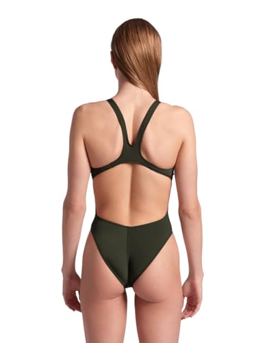 Image of Arena Womens Solid Team Swimsuit Swim Tech Back MaxLife Open Back Bathing Suit Athletic Swimwear