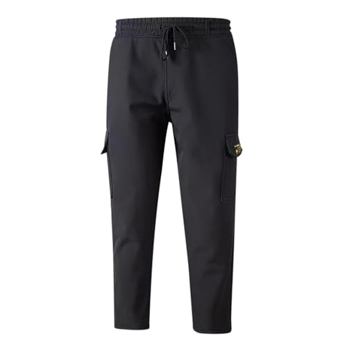 Generisch Warmes, isoliertes Jacken- und Hosenset für Herren, Dickes Fleecefutter, Arbeitskleidung für Herbst und Winter, strapazierfähige Outdoor-Kleidung (Black, 170) 2026 Winteranzug