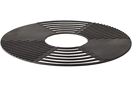 Esschert Design Grille de cuisson en fonte pour brasero Ø 60 x 1,3 cm avec rainures et surface de cuisson