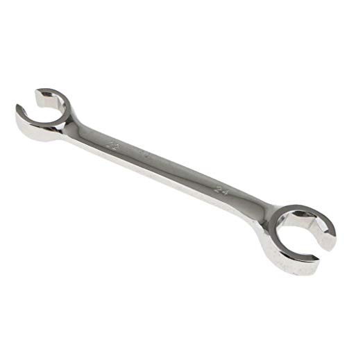 SENRISE - Chiave per dadi svasati a doppia estremità, anello aperto, chiave per tubo freno, chiave metrica, per casa e riparazione auto (6-27 mm), argento