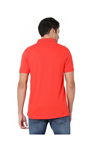 Image of Spykar Men's Slim Fit Polo Neck Half Sleeve Solid Casual T-Shirt