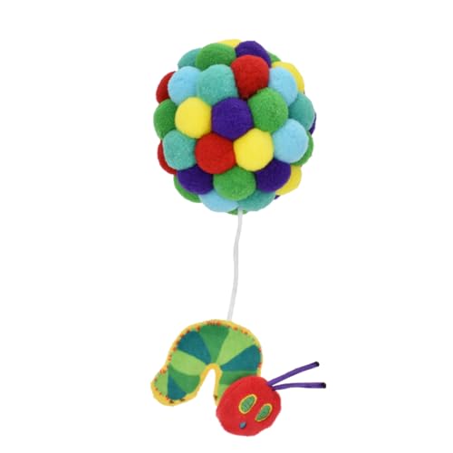 PETSELECT (ペットセレクト)猫用 おもちゃ はらぺこあおむし forPet ポムポムボール キャットニップ入り ソフトトイ eric carle 布製 ペットおもちゃ おやつ トレーニング おうち時間 訓練 しつけ早食い防止 室内 遊び 猫用品