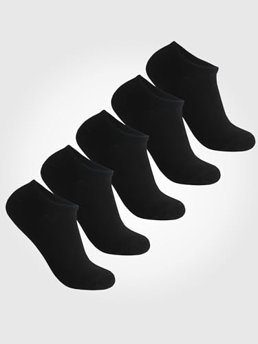 Unisex Cozy Thick Ankle Socks 5-Pack with Anti-Slip Heel