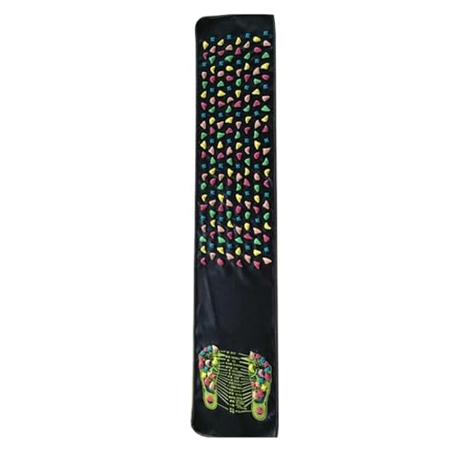 Alfombrilla de masaje con piedras para yoga, alivio del dolor reflejo chino, tapete de spa para aliviar la relajación muscular cansada y el dolor nervioso (175 x 35 cm)