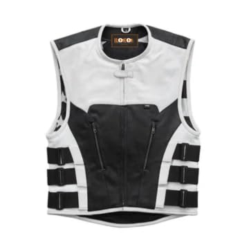 Men's Swat Style Motorcycle Leather Vest