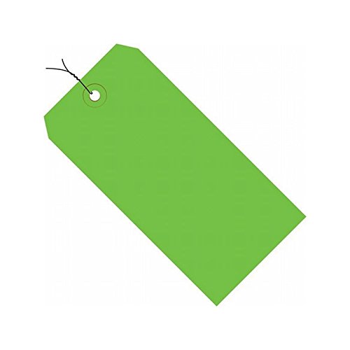 Pre-Wired Colored Shipping Tag #2, 13 Point, Pre-Wired, White, 3.25" x 1.62" - Case of 1,000