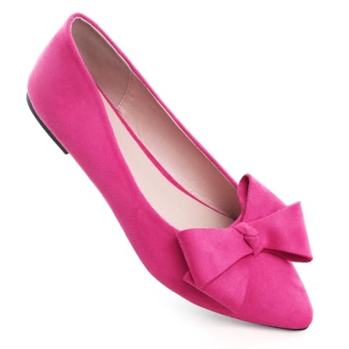 Image of TN TANGNEST Flats Shoes Women Comfort Casual Loafers | Classic Pointed Toe Bowknot Flats Cute Slip On Flats, Wear to Work Travel Walk
