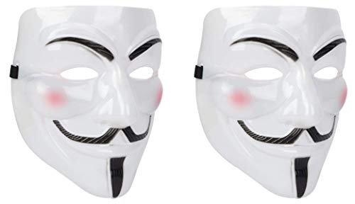 Miuion Guy Fawkes Maske – V For Vendetta / Anonymous Cosplay, Aus Kunststoff, Mit Gummiband (Frosted-Optik)