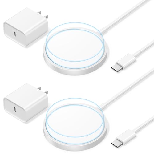 [Apple MFi Certified] iPhone Magnetic Charger for MagSafe Charger, 2-Pack 20W Wireless iPhone Charger Fast Charging, Magnetic Wireless Charger for iPhone 15 Pro Max/15 Pro/15 Plus/15/14/13/12 Series