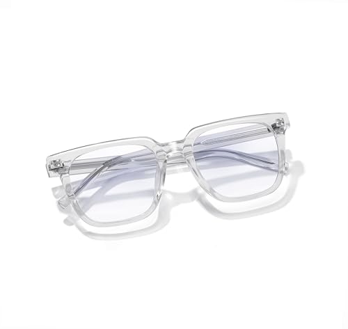 Image of Oversized Square Blue Light Glasses for Woman Men fashion Reduce Eyestrain Protection for TV /Computer /Gaming