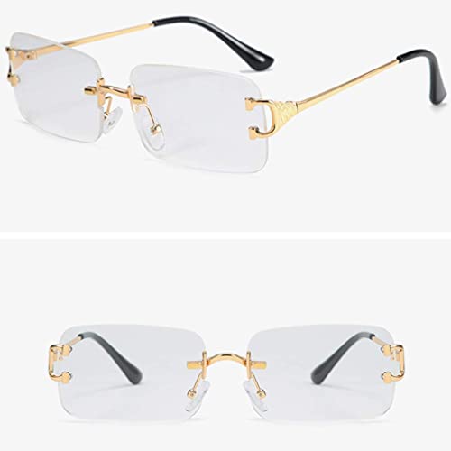 kachawoo Metal Rectangular Gradient Lens Sunglasses Rimless Sun Glasses for Women Frameless4