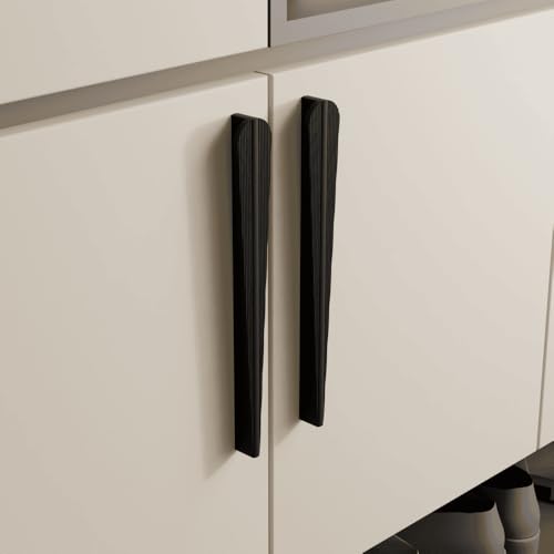 Image of LAPO 12 Inch Cabinet Handles for Kitchen Drawers, Suitable for Cupboard and Wardrobe, Strong Grip Pattern, Hole to Hole Size 29 cm, Durable Build, Simple Screw Fitting (Black, Pack of 3)