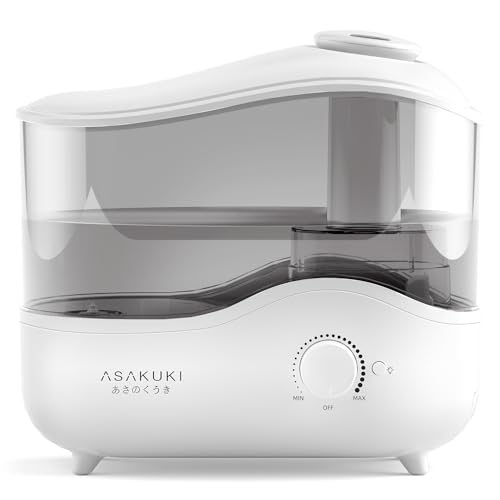 ASAKUKI Cool Mist Humidifiers for Bedroom - 4L Water Tank, Baby, Office, Quiet Ultrasonic Air Vaporizer, Adjustable Mist, 360 Nozzle Rotation, Auto-Shut Off, Humidifier Easy Fill and Clean -Grey (B0CZHFQLWF) Amazon Price History, Amazon Price Tracker